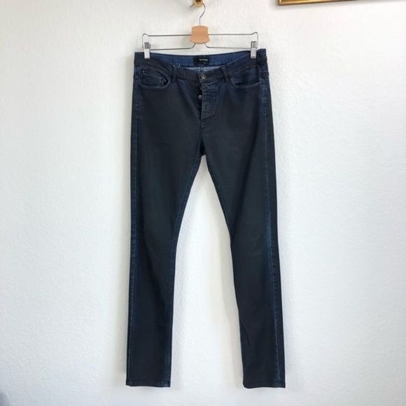 The Kooples Skull Hardware Two Tone Slim Straight Jeans - Picture 3 of 11